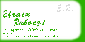 efraim rakoczi business card